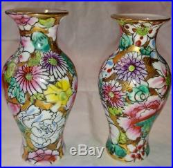 Pair of Chinese Famille Rose Vases Qianlong Vase Bottle Jar Pot