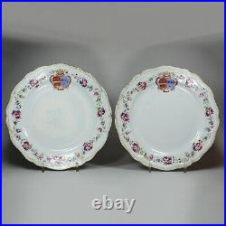 Pair of Chinese famille rose armorial plates, Qianlong (1736-95)