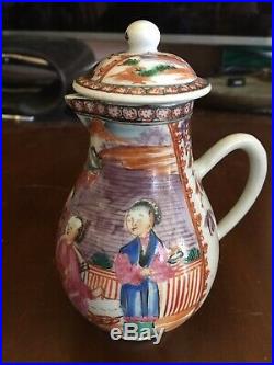Perfect 18th C. Qing Period QianLong Chinese Antique Famille Rose Pot