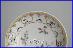 Perfect! Antique 18th Qianlong Qing Chinese Porcelain Saucer Famille Rose China