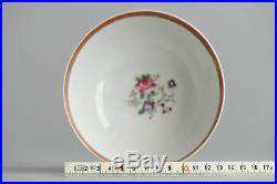 Perfect! Antique 18th Qianlong Qing Insects Chinese Porcelain Bowl Famille Rose