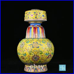 QianLong Marked Chinese Famile Rose Porcelain Extend flower Amphora Vase