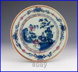 Qianlong (1736-1795) Chinese Antique Porcelain Blue and White famille rose plat