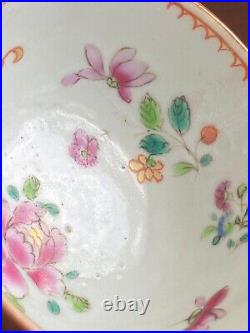 Qianlong (1736-1795) Chinese Antique Porcelain Famille Rose Tea Bowl and saucer