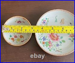 Qianlong (1736-1795) Chinese Antique Porcelain Famille Rose Tea Bowl and saucer