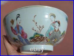 Qianlong 18th Century Chinese Export Famille Rose Porcelain Punch Bowl Figure