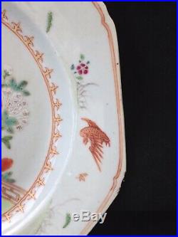 Qianlong Famille Rose Ducks And geese Octagonal Plate