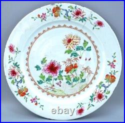 Qianlong Famille Rose Floral Spray Plate Chinese Porcelain Antique 1736 1795