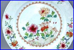 Qianlong Famille Rose Floral Spray Plate Chinese Porcelain Antique 1736 1795