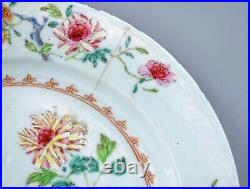 Qianlong Famille Rose Floral Spray Plate Chinese Porcelain Antique 1736 1795