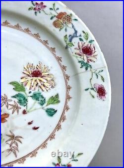 Qianlong Famille Rose Floral Spray Plate Chinese Porcelain Antique 1736 1795