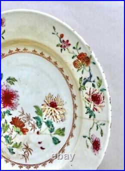 Qianlong Famille Rose Floral Spray Plate Chinese Porcelain Antique 1736 1795