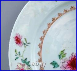 Qianlong Famille Rose Floral Spray Plate Chinese Porcelain Antique 1736 1795