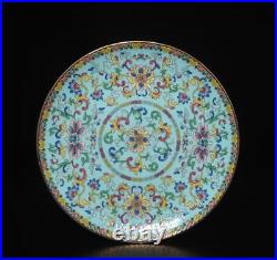 Qianlong Signed Antique Chinese Famille Rose Dish Withflowers