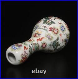 Qianlong Signed Antique Chinese Famille Rose Vase Withfigure