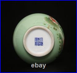 Qianlong Signed Old Chinese Famille Rose Vase Pot Withdragonfly