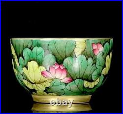 Qianlong Signed Pair Old Chinese Famille Rose Cup Withlouts flower Q286