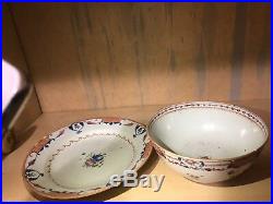 Qing Dynasty Qianlong export porcelain Famille Rose bowl and plate