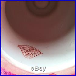 RARE Antique Chinese Vase Famille Rose Peach CH'IEN LUNG QIANLONG Dynasty MARK