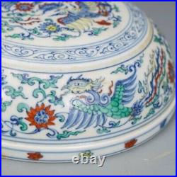 RARE Qing Dynasty DouCai CHINESE Antique Famille Rose/Verte Flora Porcelain Box