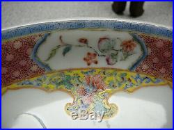 Rare important Chinese Famille Rose PeachBloom dish Qianlong Mark & Period 18thC