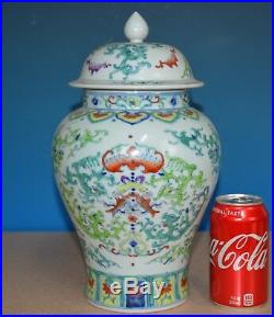 Stunning Antique Chinese Porcelain Vase Doucai Famille Rose Qianlong Mark U3991