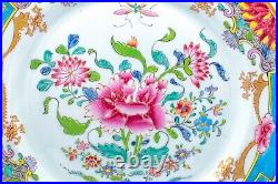 Unusual Chinese Porcelain Famille Rose Gilt Flower Plate 19th Century