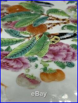 Very Fine Antique Chinese Qianlong Famille Rose Large Platter Charger Plate