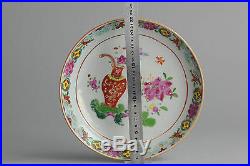 Very Nice 18c Qing Qianlong Pink Famille Porcelain Plate Chinese China Antique
