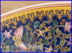 Vtg Chinese Export FAMILLE ROSE 14 Porcelain Charger Qing Dynasty Qianlong Blue